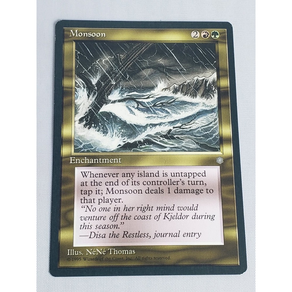 Monsoon Magic The Gathering Ice Age 1995 Rare Enchantment Nene‎ Thomas MTG Card